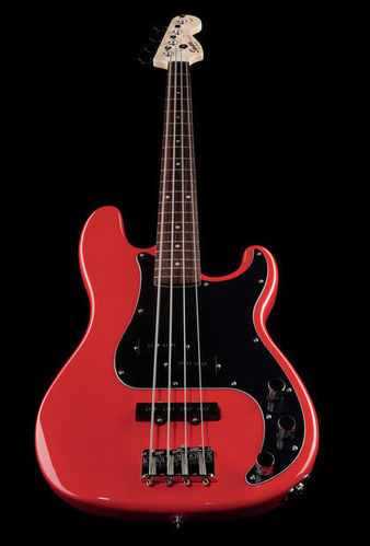 fender squier p bass red