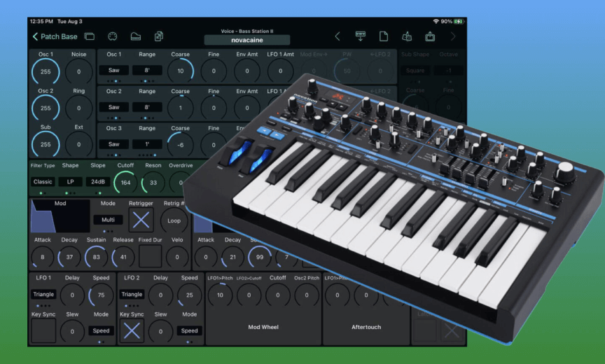 Редактор для Novation Bass Station II/AFX в приложении Patch Base